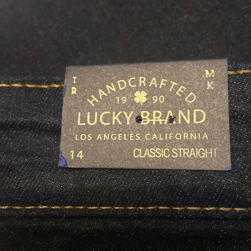 NWT Lucky Brand Girls Size 14 Classic Straight Dark Blue Blue Jeans